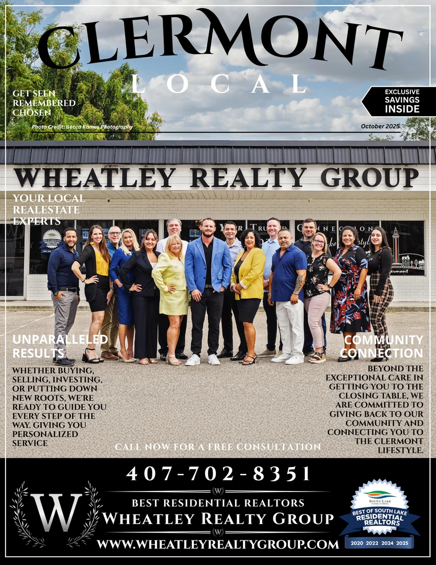 November 2025 Clermont Local Magazine cover featuring Wheatley Realty Group